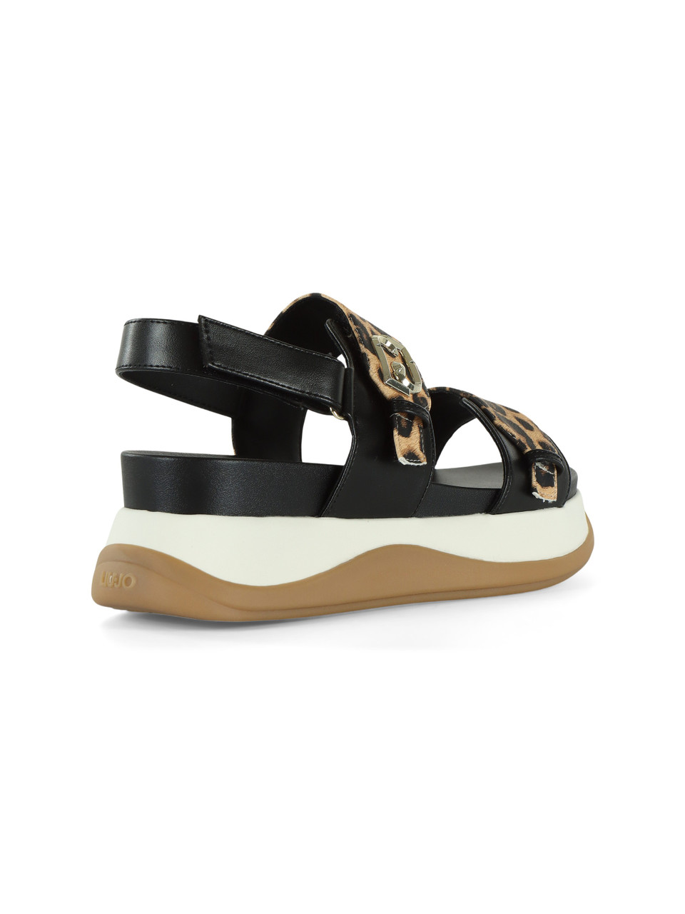 NERO | Sandali FIONA 02 con inserti animalier