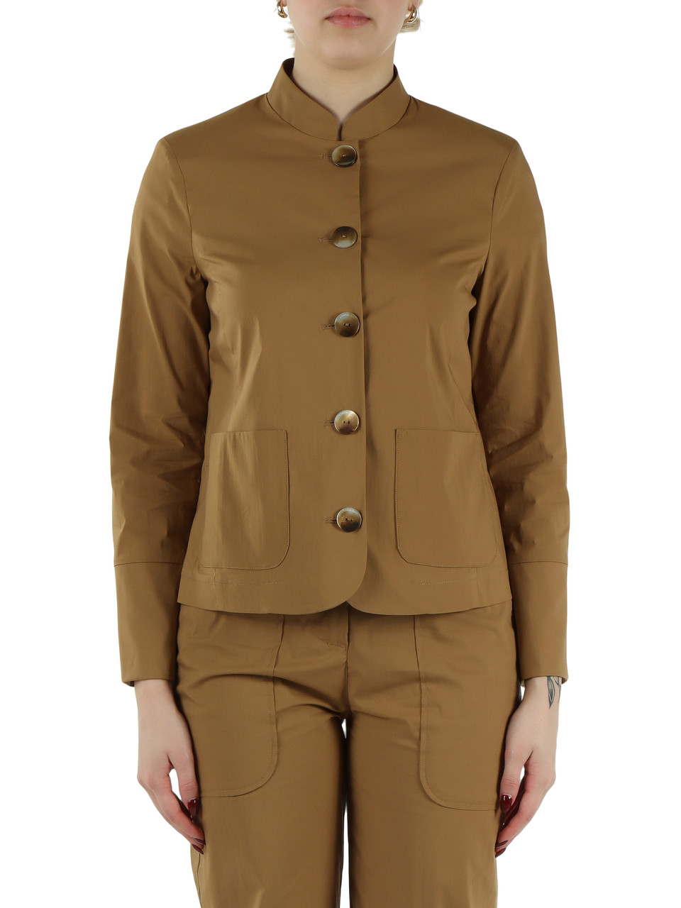 KAKI | Giacca AGATA in misto cotone stretch