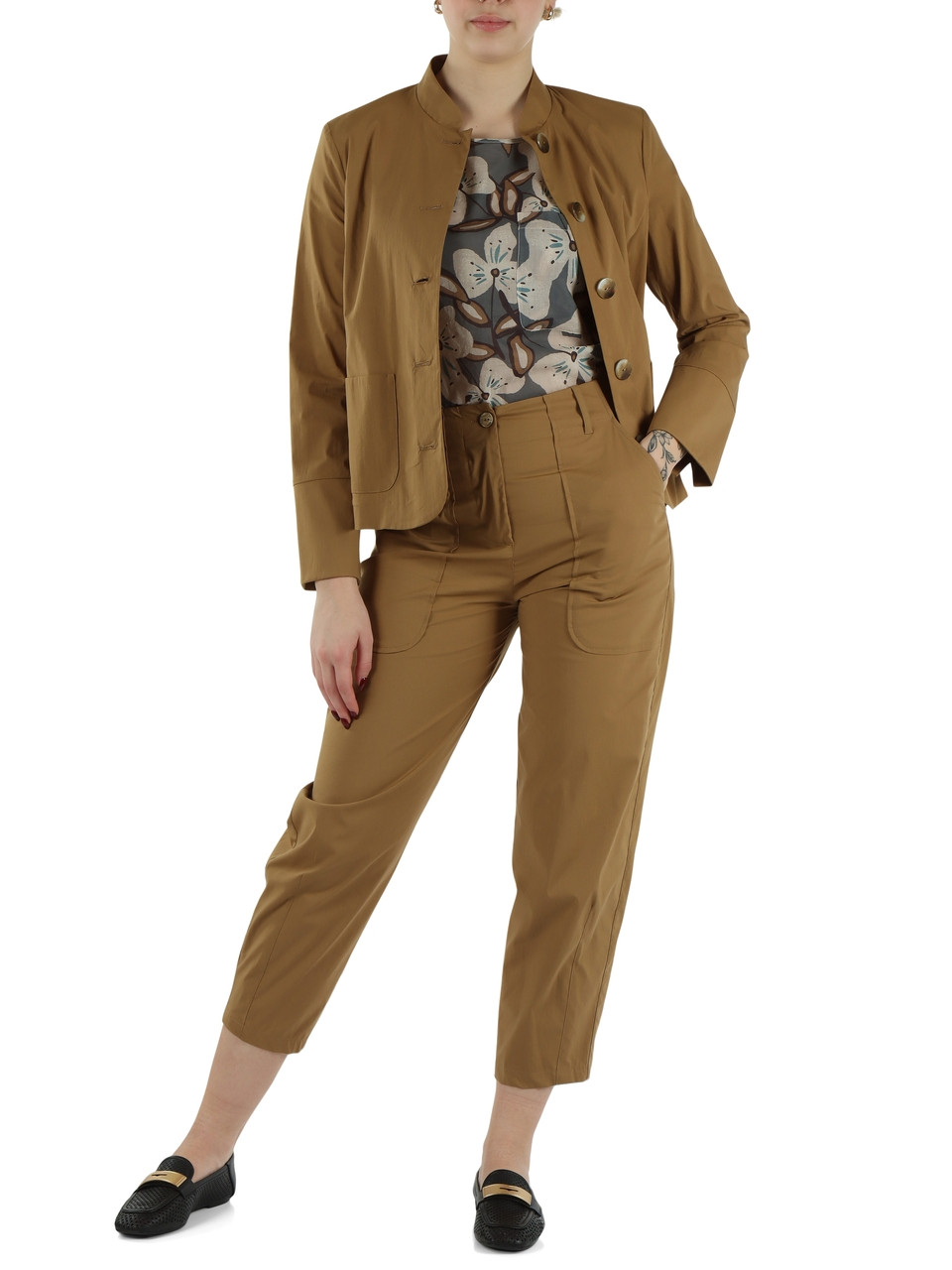 KAKI | Pantaloni in misto cotone ALESSIA