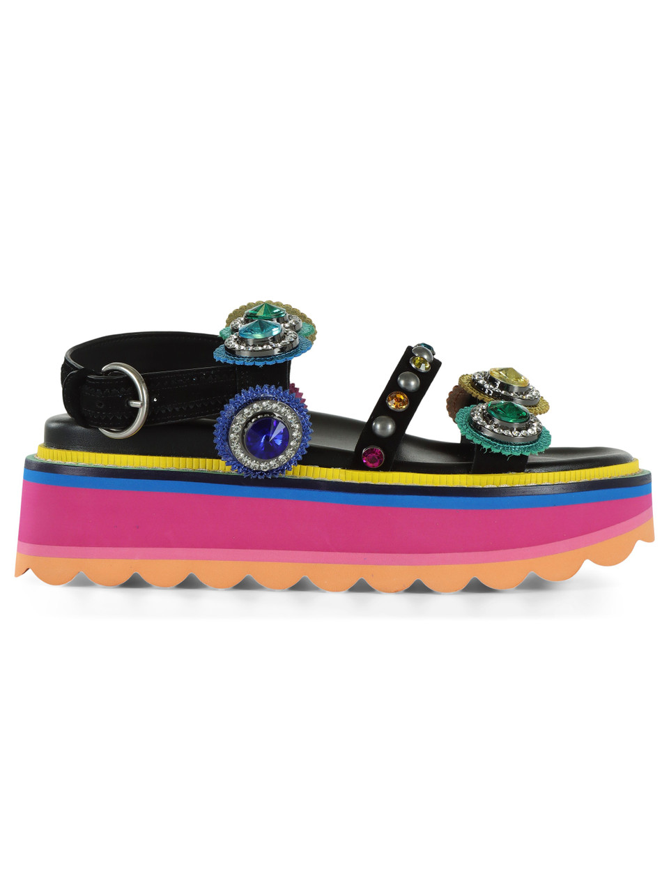 NERO | Sandali in pelle OCTAVIA SLING PLATFORM