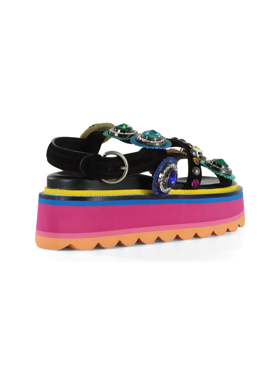 NERO | Sandali in pelle OCTAVIA SLING PLATFORM