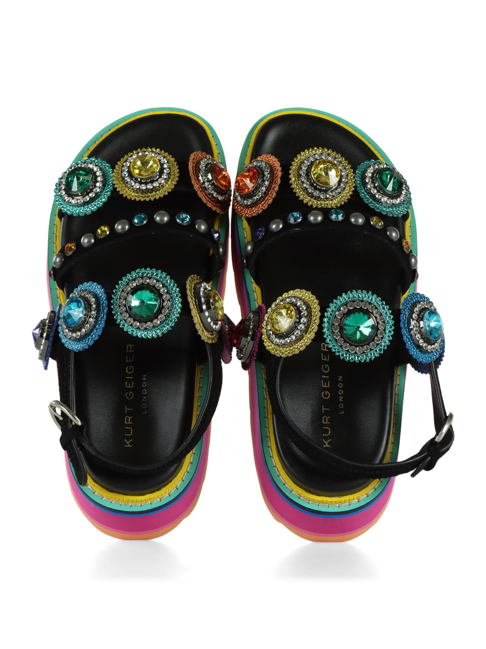 NERO | Sandali in pelle OCTAVIA SLING PLATFORM