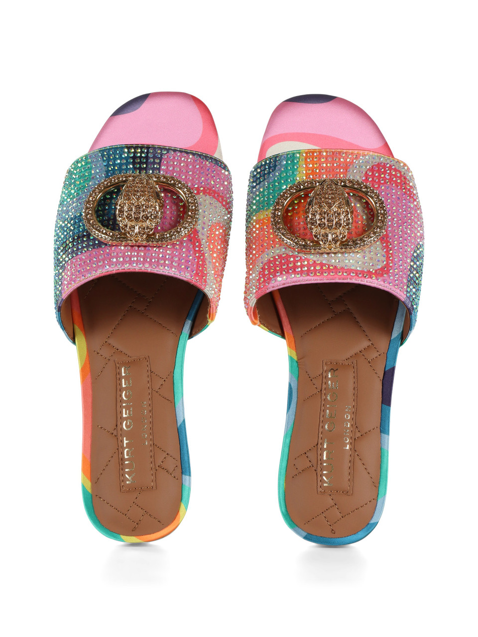 MULTICOLOR | Sandali in tessuto CHELSEA FLAT con strass