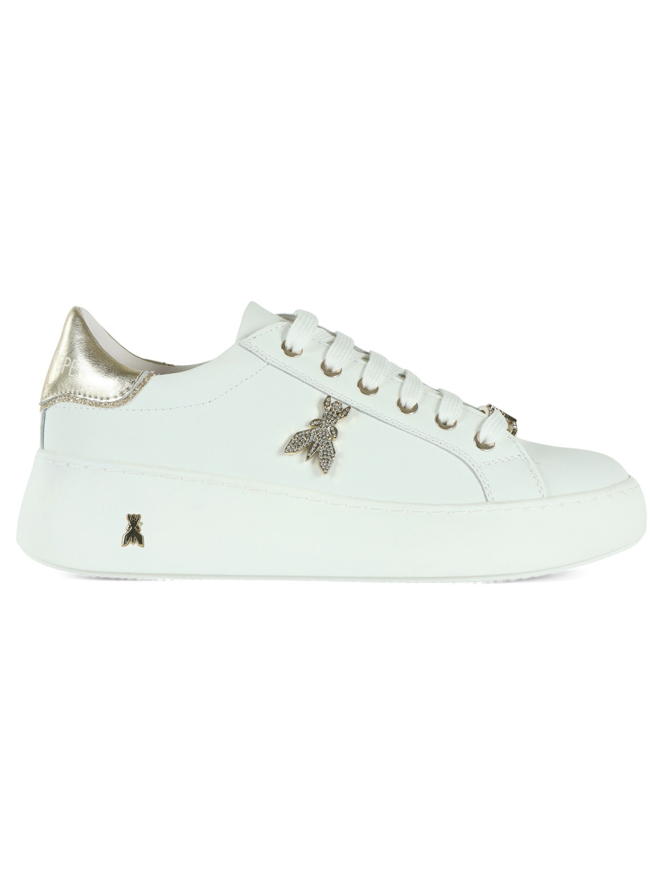 BIANCO | GIRL: Sneakers in pelle con placca logo laterale