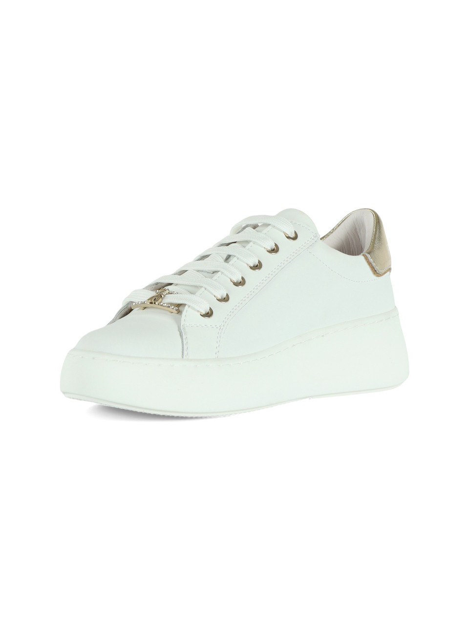 BIANCO | GIRL: Sneakers in pelle con placca logo laterale
