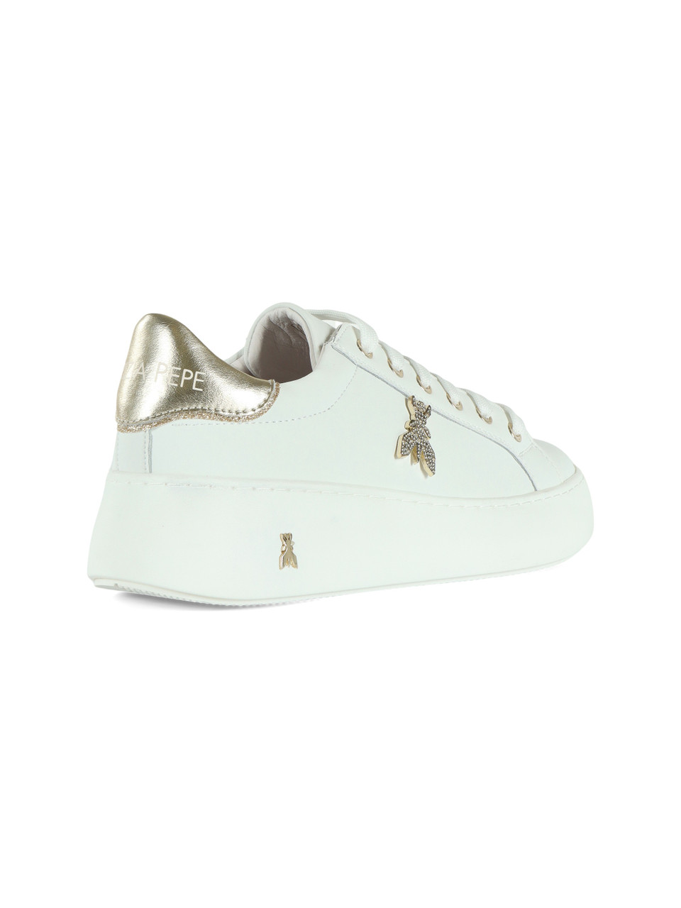 BIANCO | GIRL: Sneakers in pelle con placca logo laterale