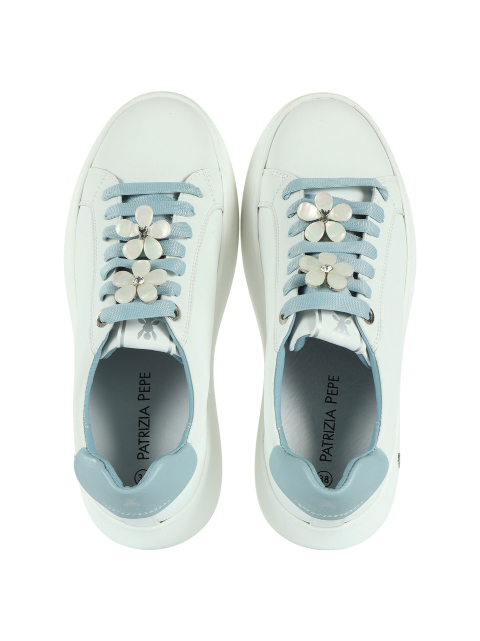 BIANCO | GIRL: Sneakers in pelle con dettagli a contrasto