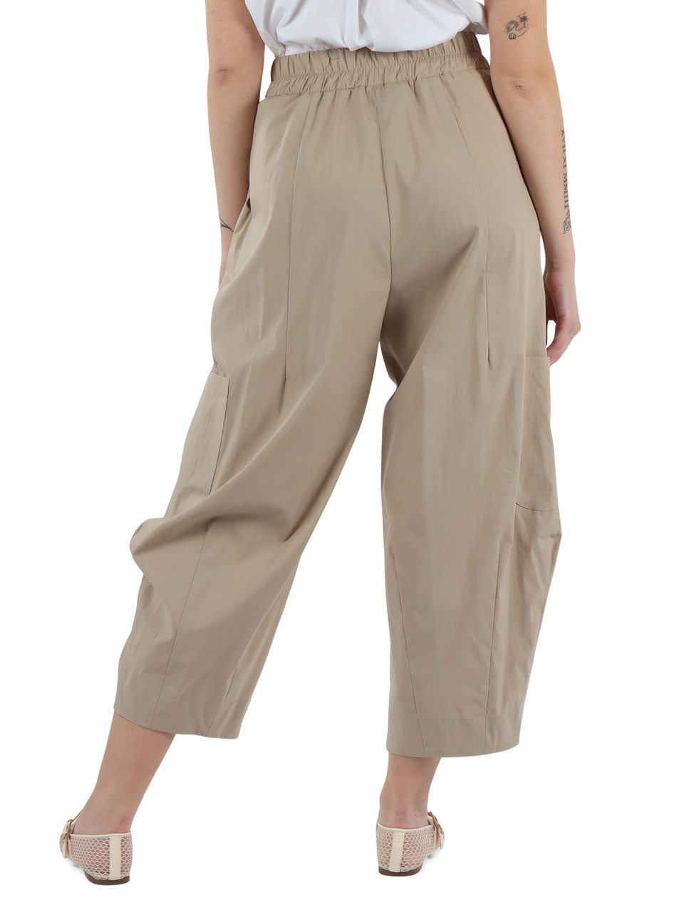 BEIGE | Cropped-Hosen aus Baumwollmischung