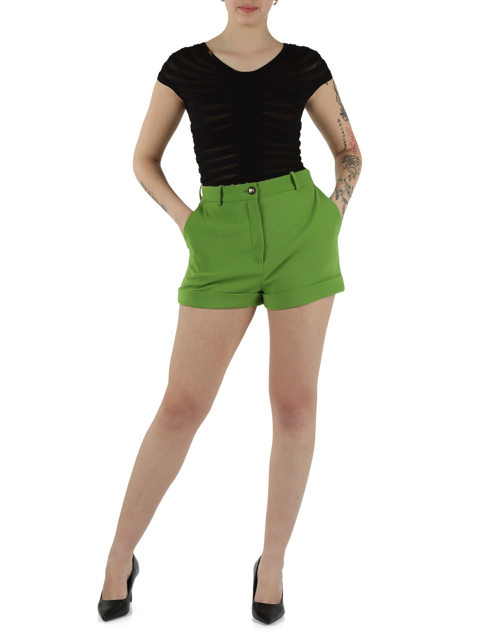 NERO | Top in filato di cotone e viscosa