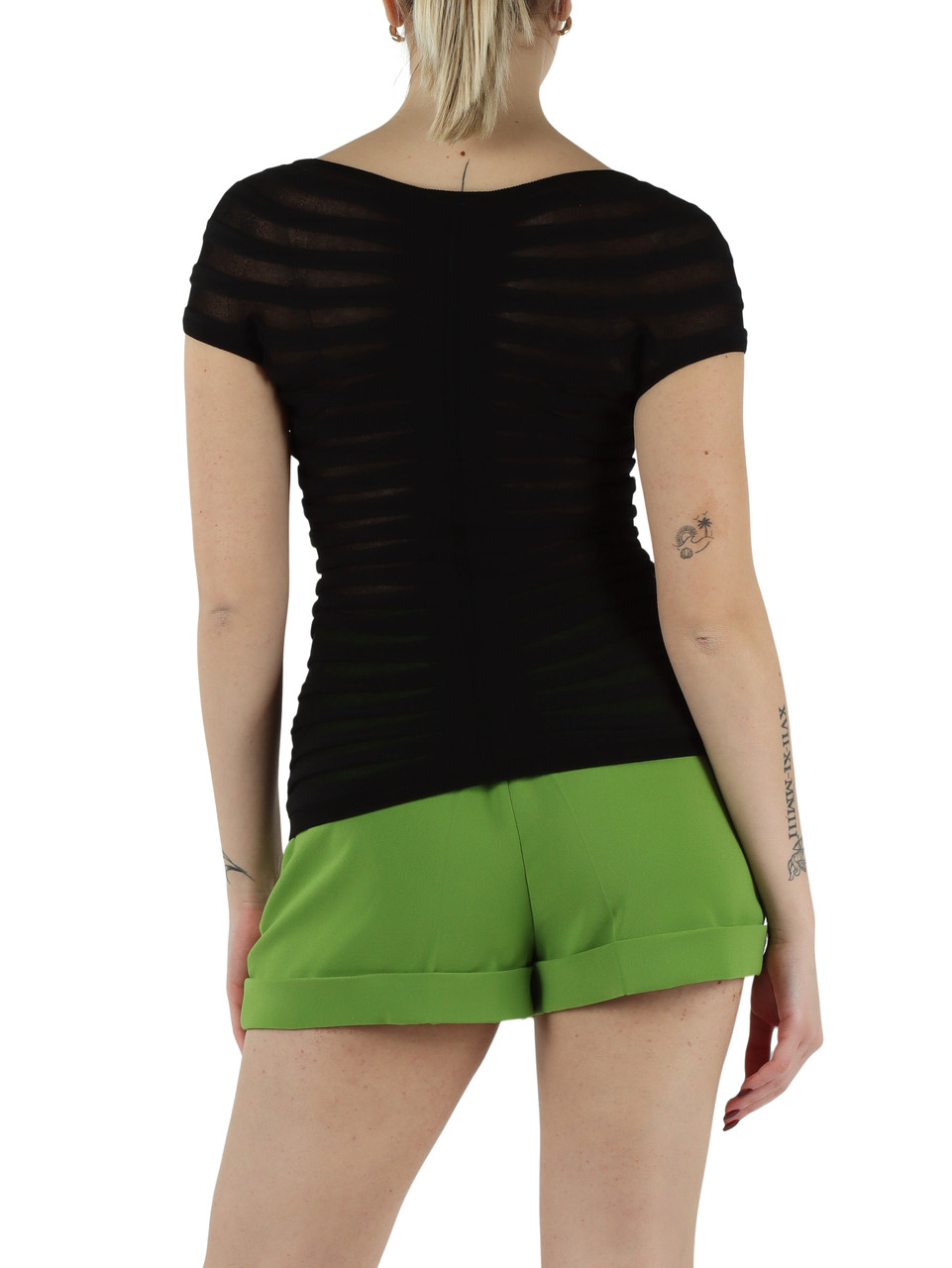 NERO | Top in filato di cotone e viscosa