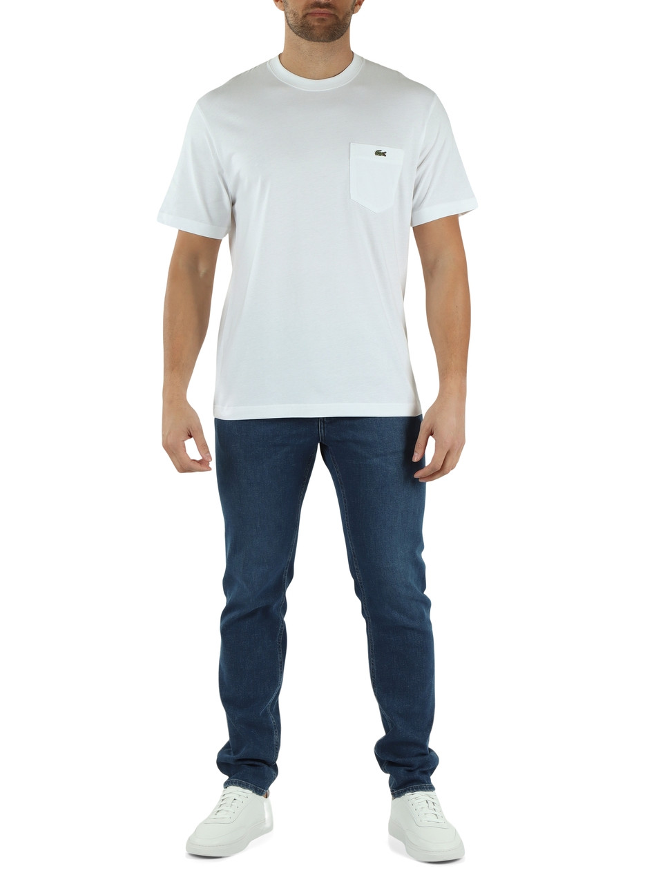 BIANCO | T-shirt in cotone Classic fit con taschino frontale