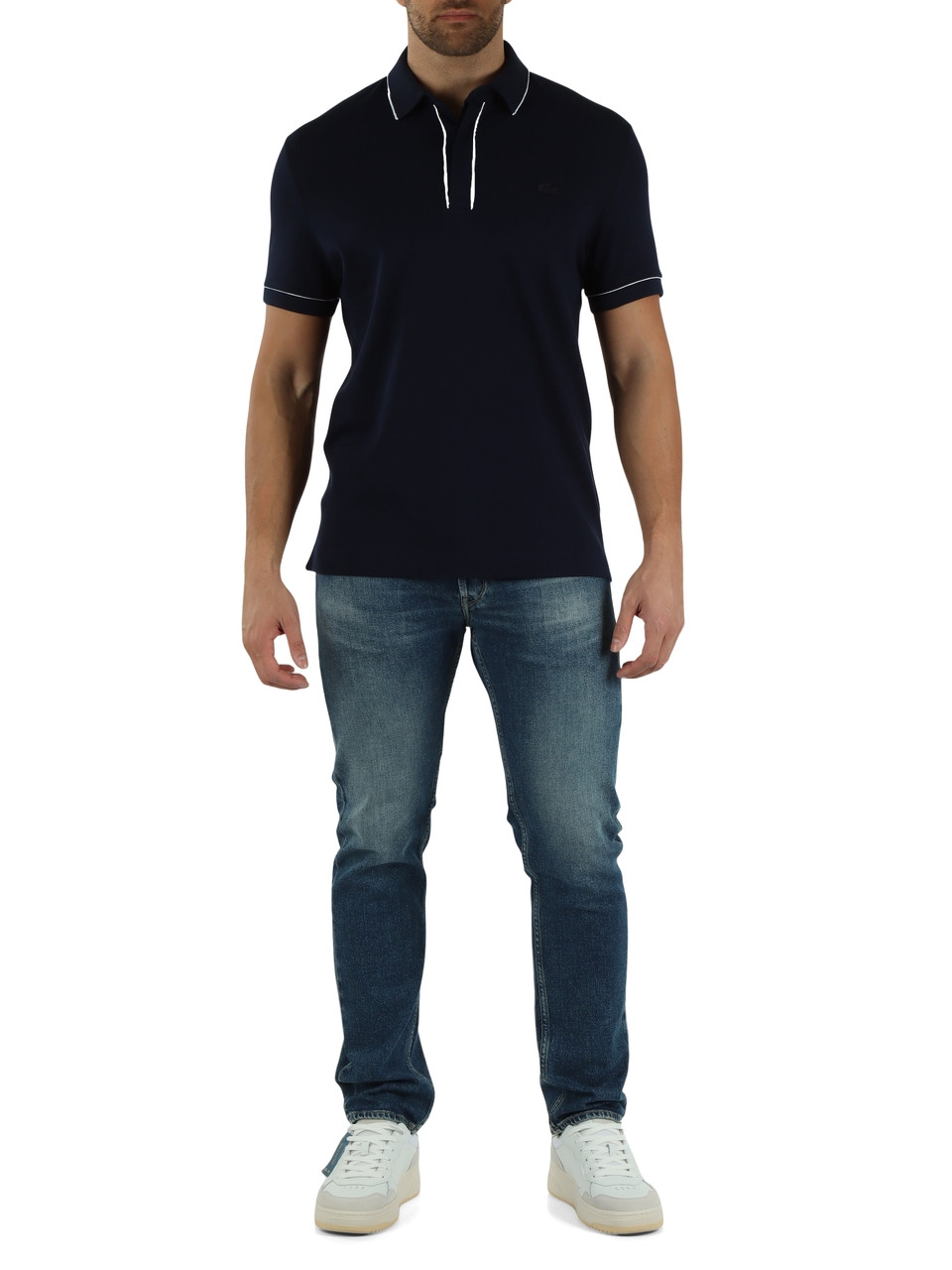 BLU SCURO | Polo regular fit con dettagli a contrasto