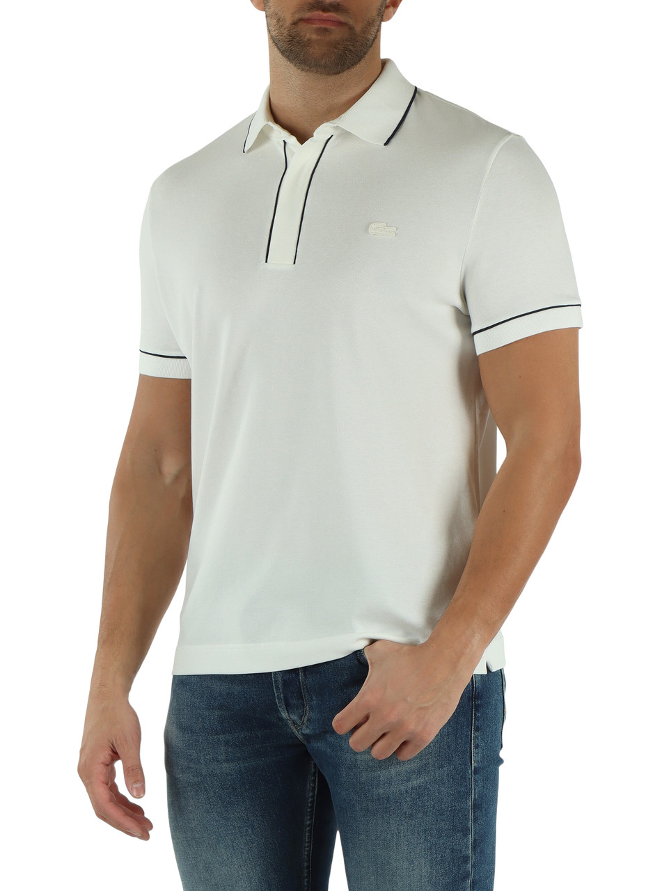 OFF WHITE | Polo regular fit con dettagli a contrasto