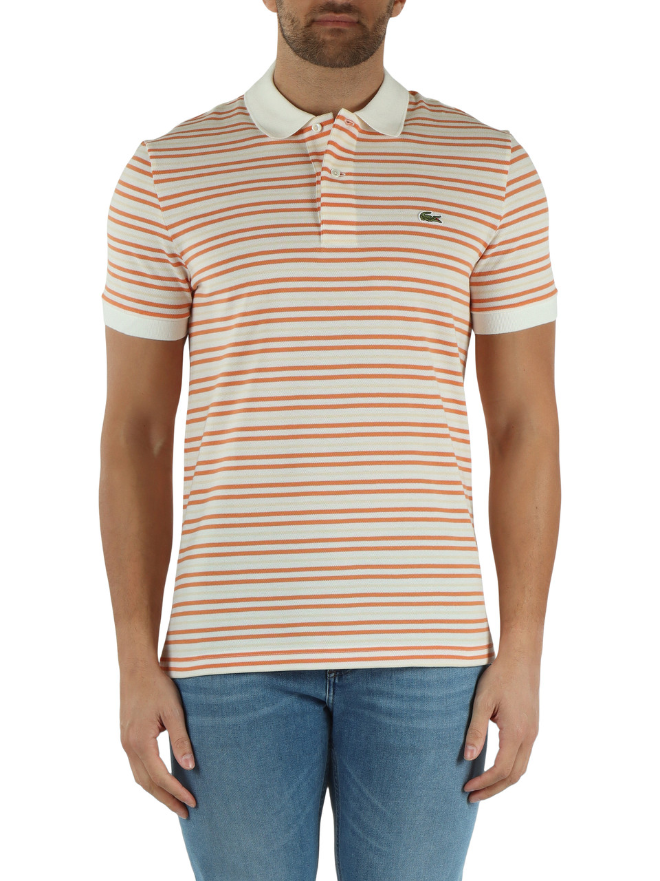 ORANGE | Regular Fit Polo aus gestreiftem Piqué-Baumwolle