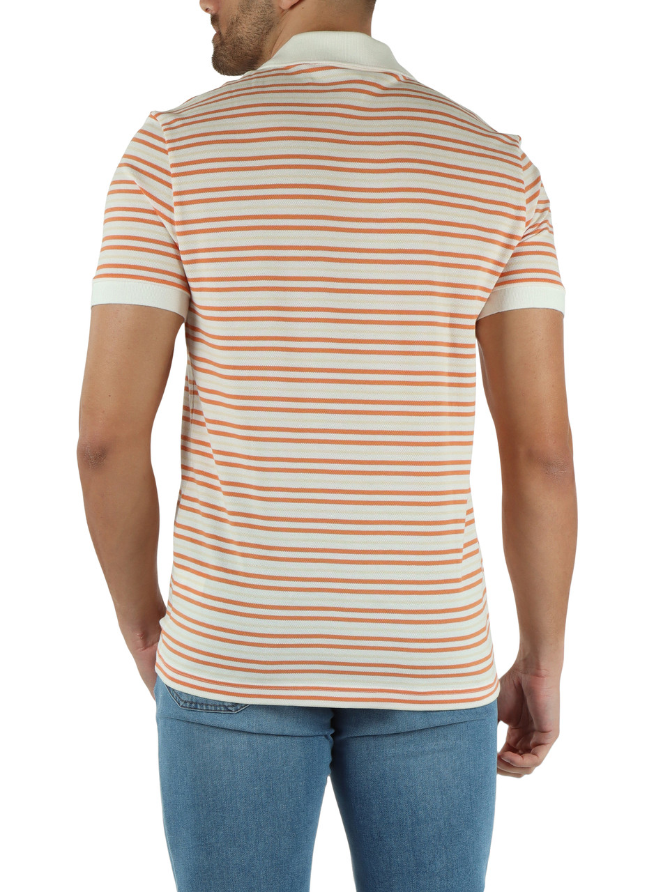 ORANGE | Regular Fit Polo aus gestreiftem Piqué-Baumwolle