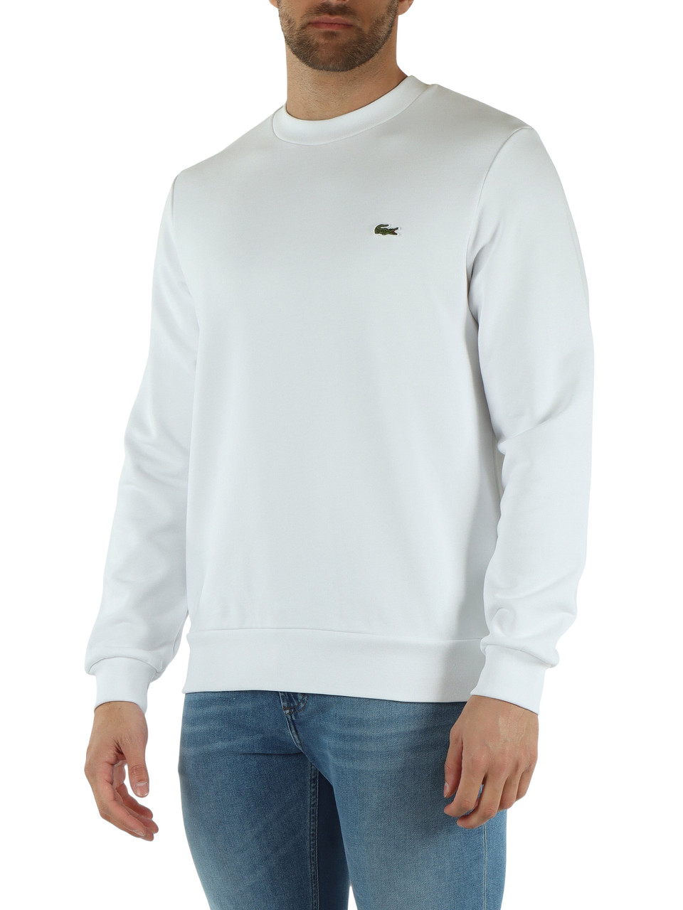 BIANCO | Felpa Classic fit in cotone garzato