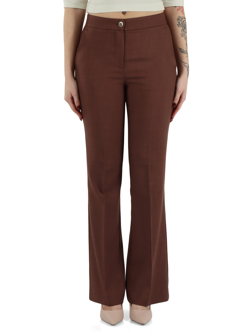 MARRONE | Pantalone NEW SERENIDAD in viscosa stretch