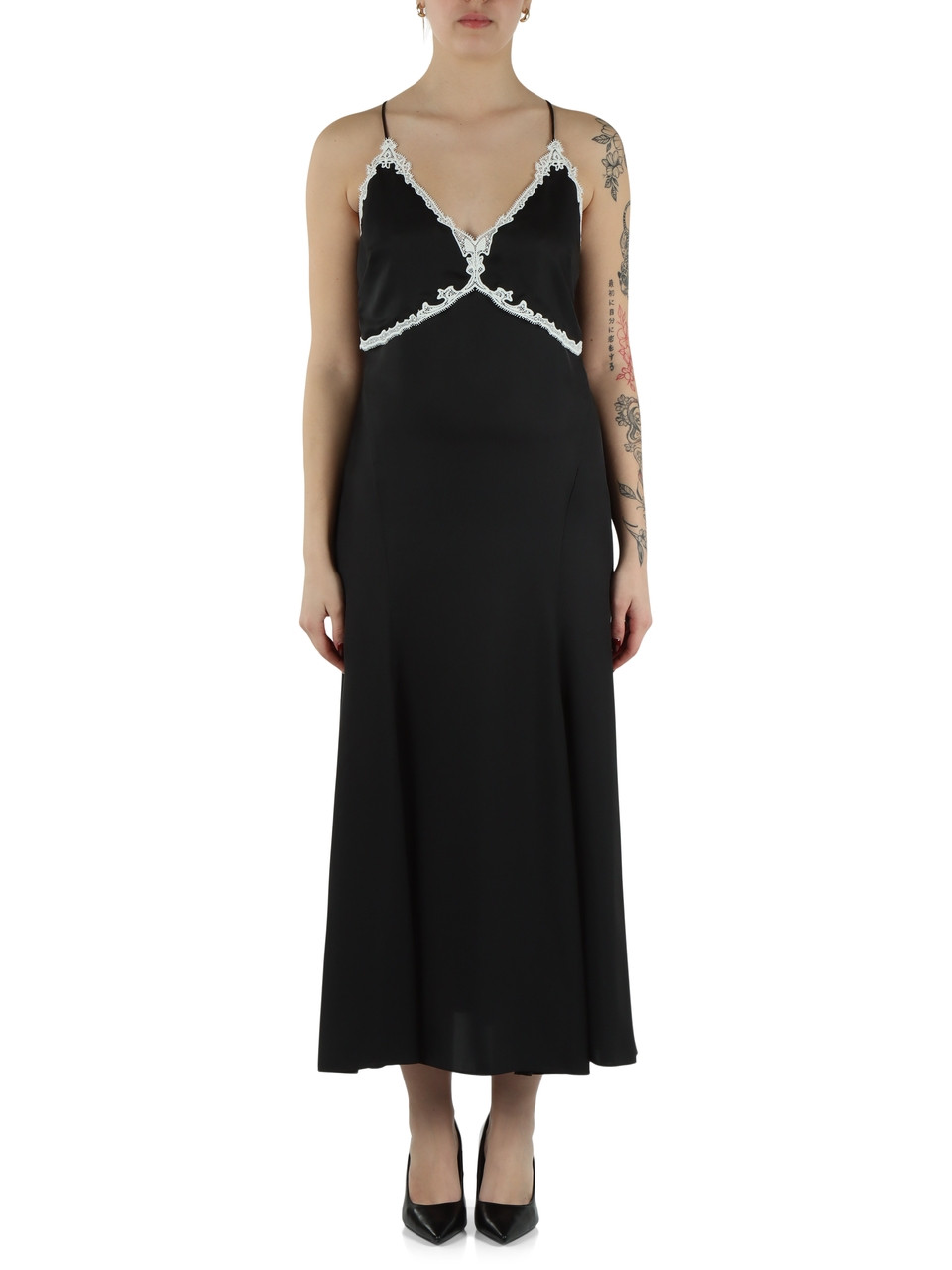 NERO | Abito ALBINO con inserti in pizzo