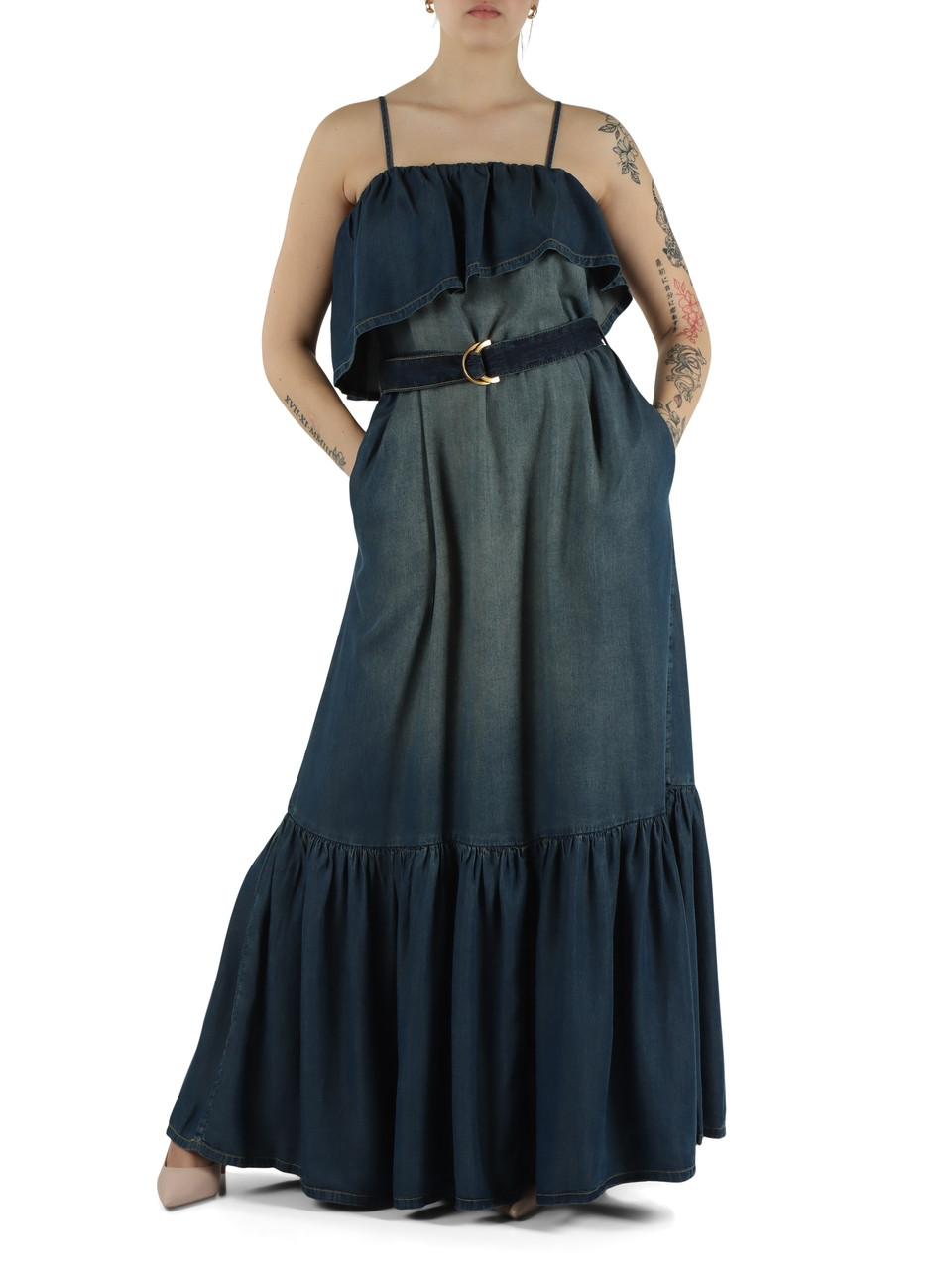 BLU | Abito lungo in denim di lyocell CHIARODILUNA