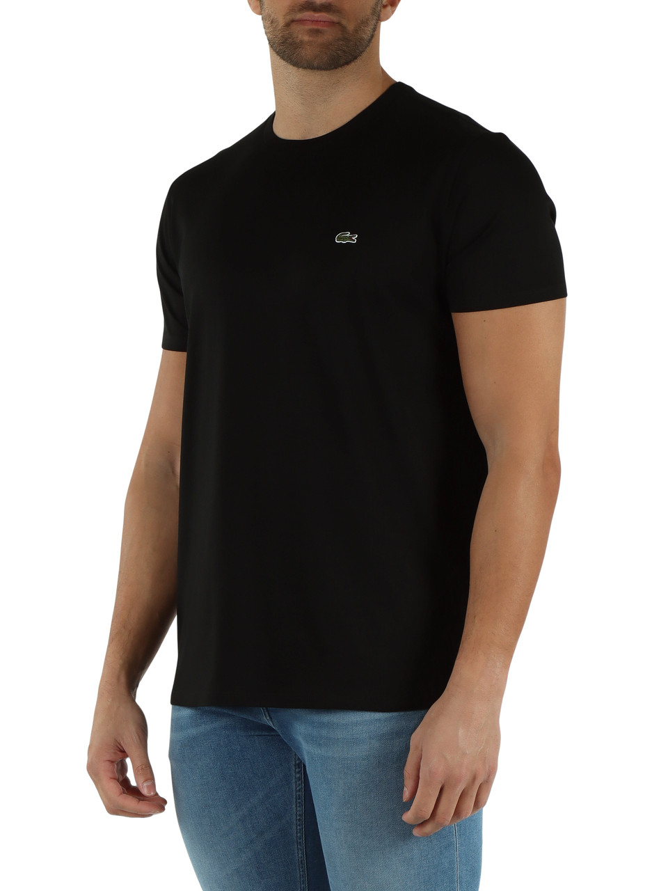 SCHWARZ | Regular Fit T-Shirt aus Pima-Baumwolle