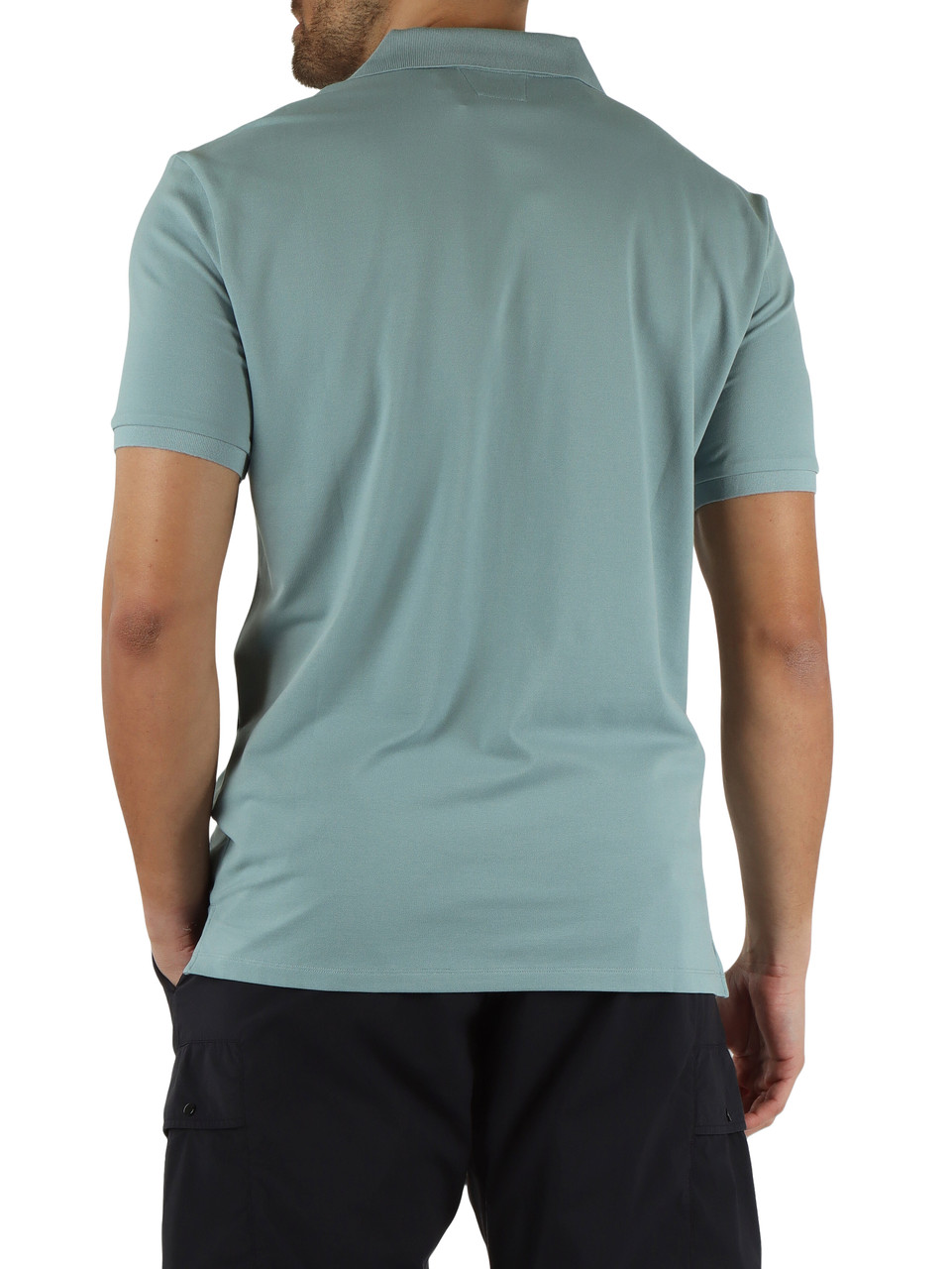 AZZURRO POLVERE | Polo in cotone piquet stretch con ricamo logo