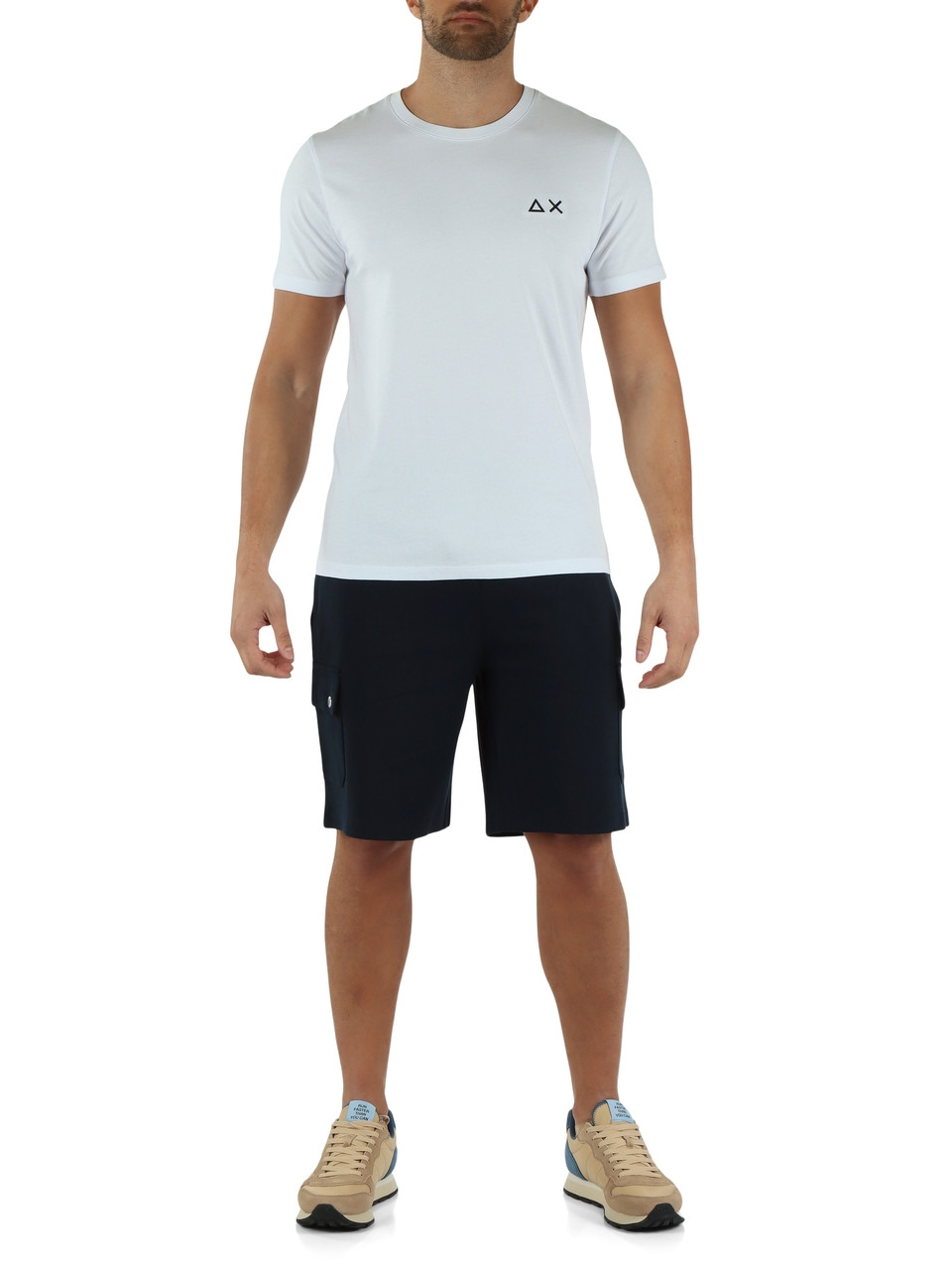 BLU SCURO | Pantaloncini sportivi cargo in cotone Tech