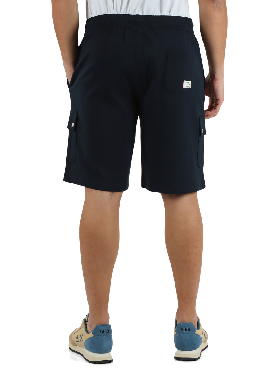 BLU SCURO | Pantaloncini sportivi cargo in cotone Tech