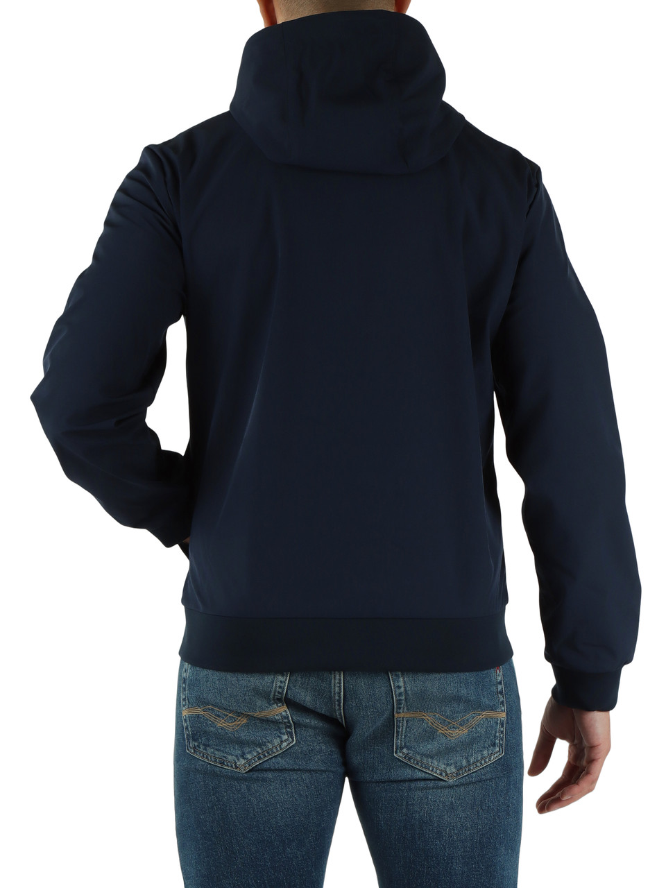 BLU SCURO | Giubbino con cappuccio in tessuto traspirante e water repellent
