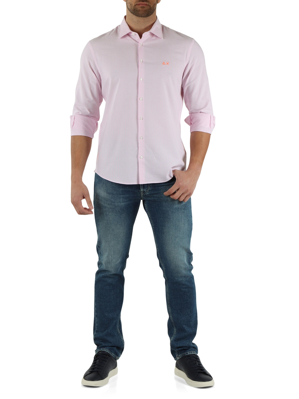 ROSA | Camicia a righe in cotone seersucker