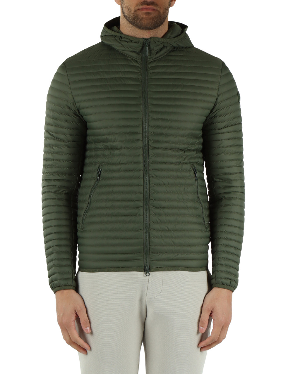 GRÜN | Micro-Daunenjacke mit Kapuze REPUNK
