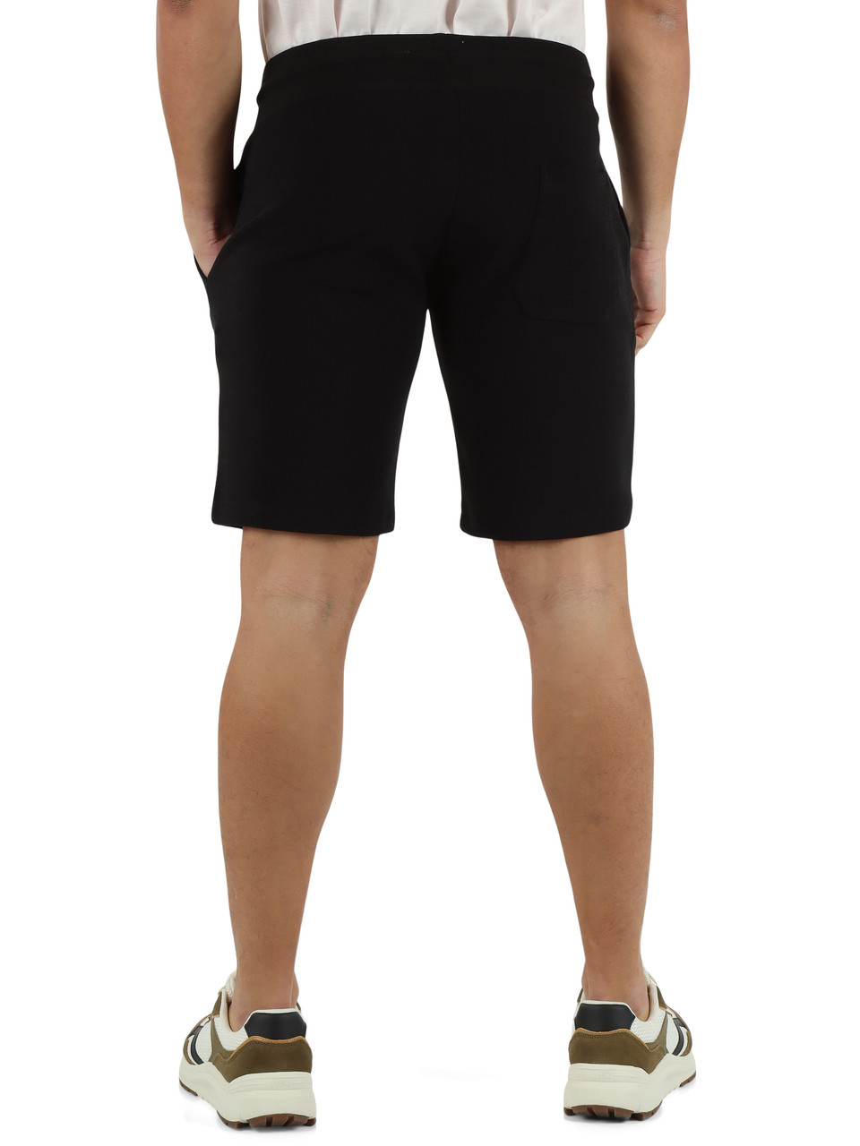 SCHWARZ | NOWER Sportshorts mit Ottoman-Verarbeitung
