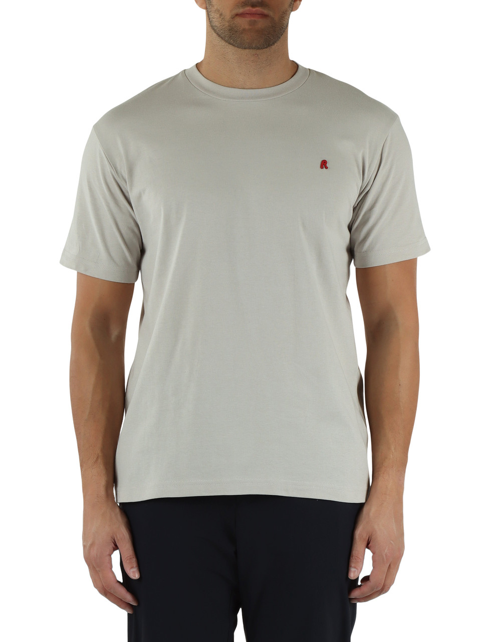 GRIGIO CHIARO | T-shirt in cotone con patch logo frontale