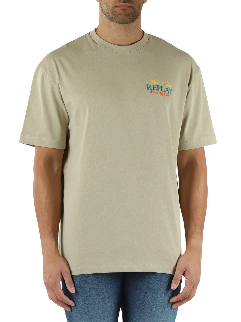 BEIGE | MCCC Collection: T-shirt in cotone con ricamo frontale