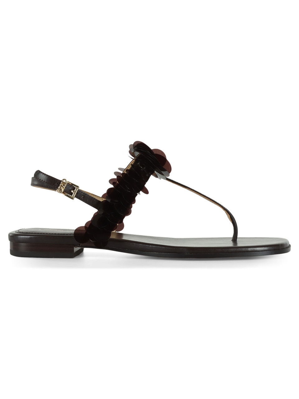 MARRONE | Sandali infradito LORETTA con maxi paillettes