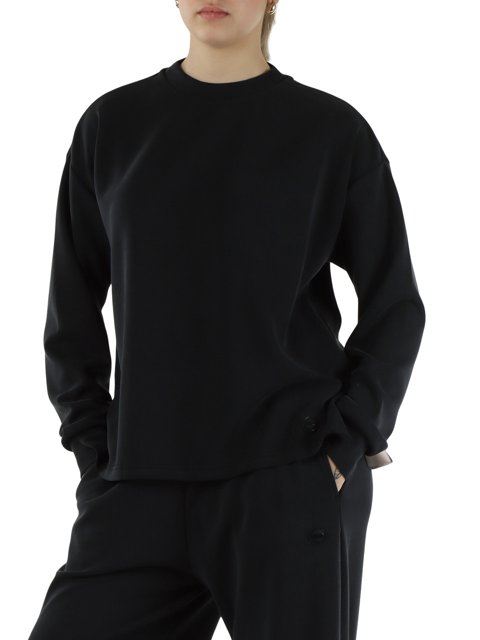 NERO | Felpa girocollo in misto modal GIRLY