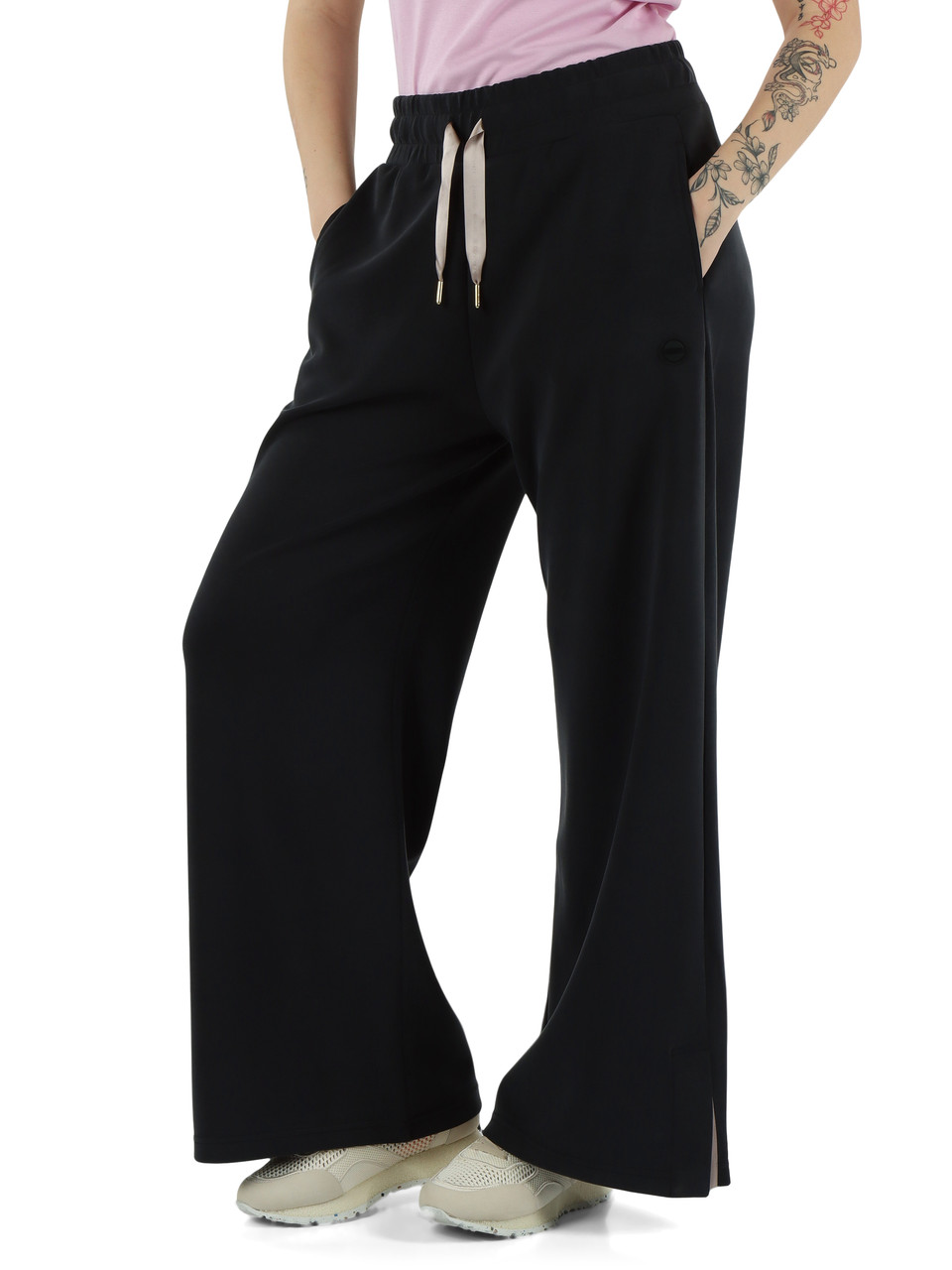 NERO | Pantaloni sportivi gamba larga GIRLY in misto modal