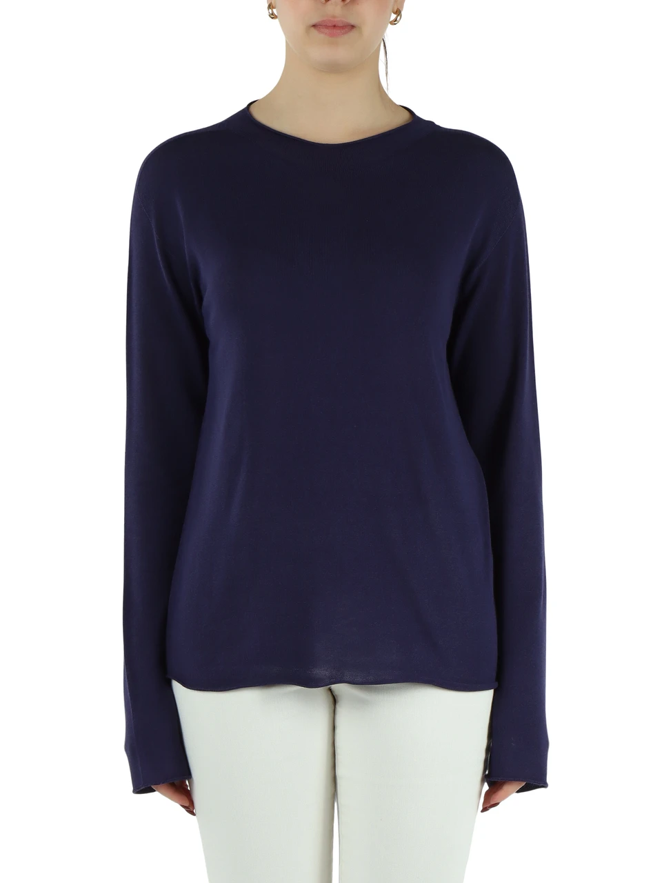 VIOLA | Maglia in viscosa con placca logo