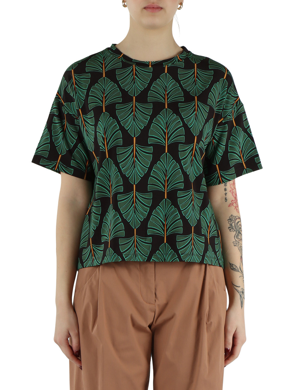 VERDE | T-shirt oversize in jersey di viscosa stretch