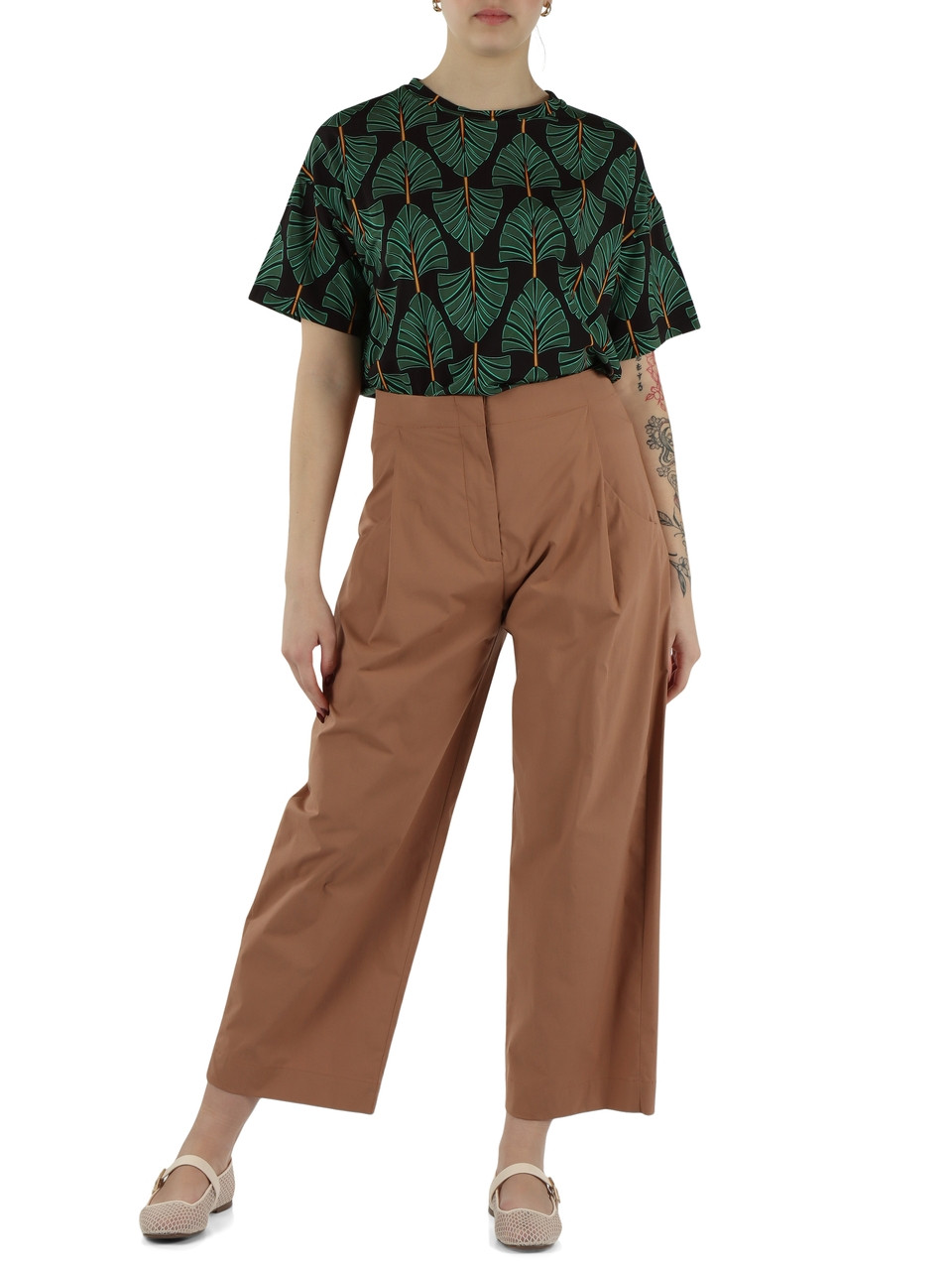 VERDE | T-shirt oversize in jersey di viscosa stretch