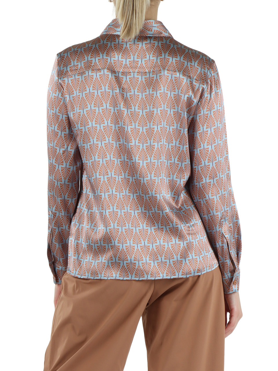 AZZURRO | Camicia in seta stretch stampata