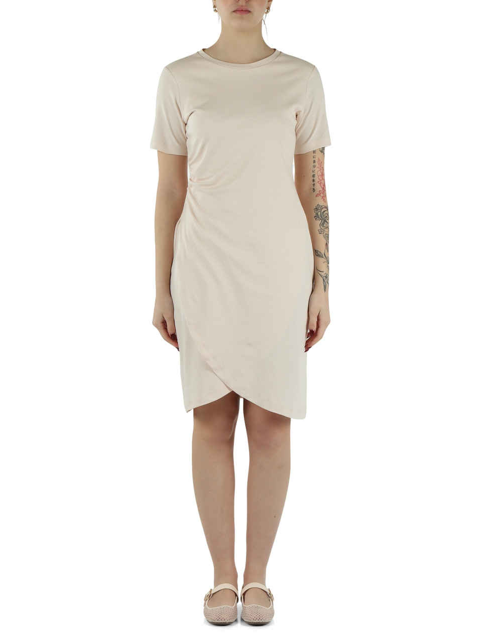 CIPRIA | Abito drappeggiato in jersey di cotone
