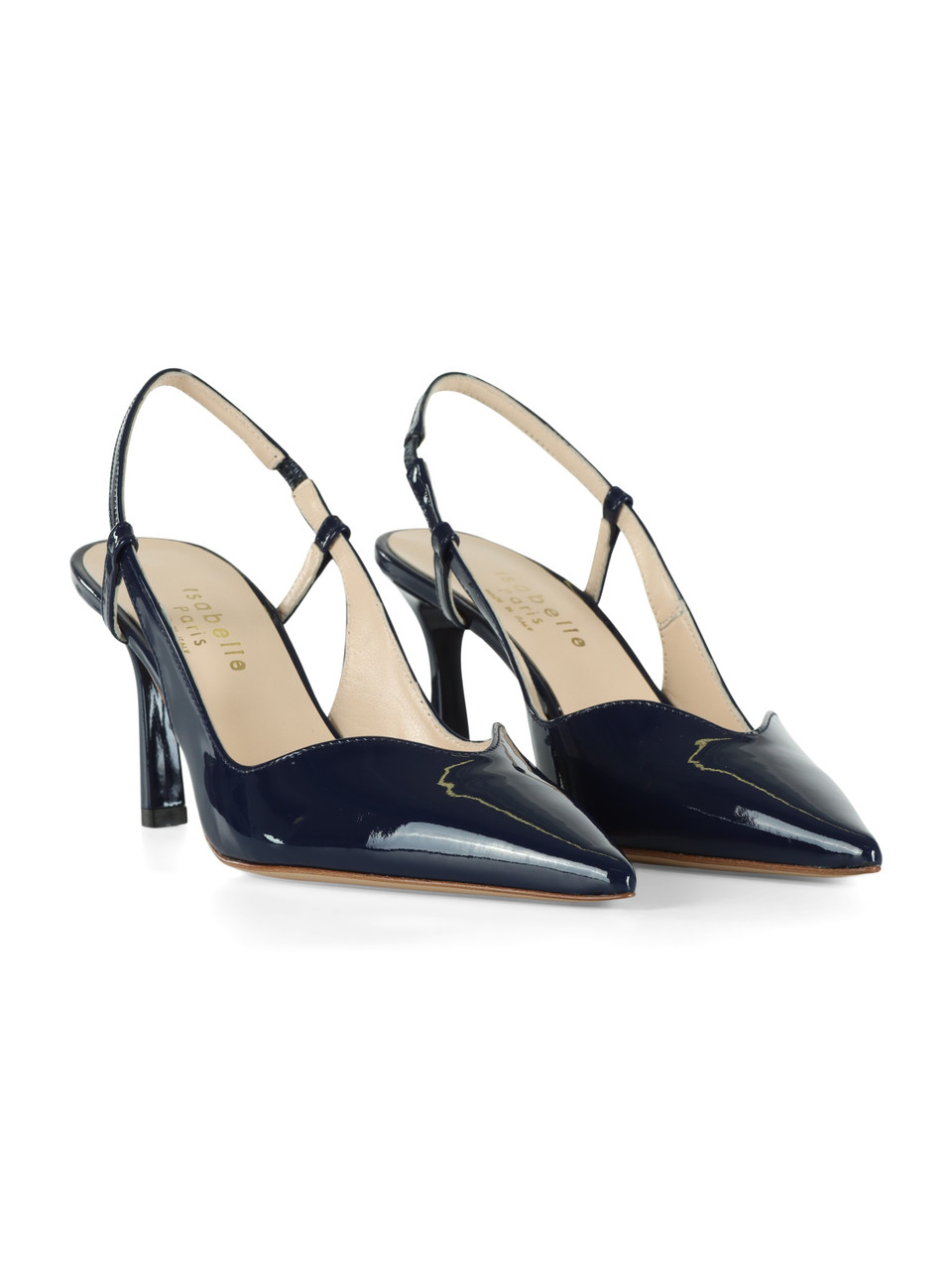 BLU | Scarpe slingback in vernice con tacco