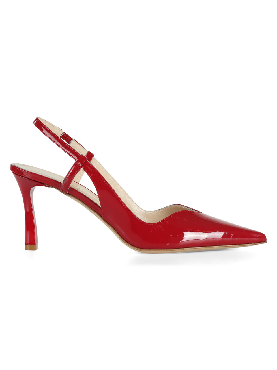 ROSSO | Scarpe slingback in vernice con tacco