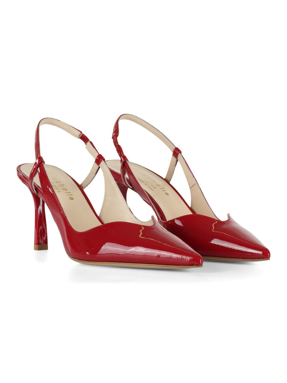 ROSSO | Scarpe slingback in vernice con tacco