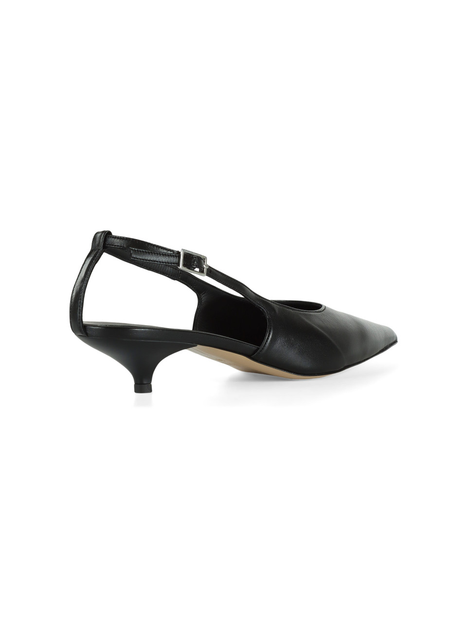 SCHWARZ | Slingback-Schuhe aus Leder mit Fersenriemen