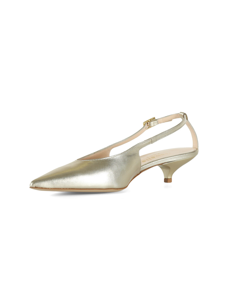 ORO | Scarpe slingback in pelle laminata con fascetta posteriore