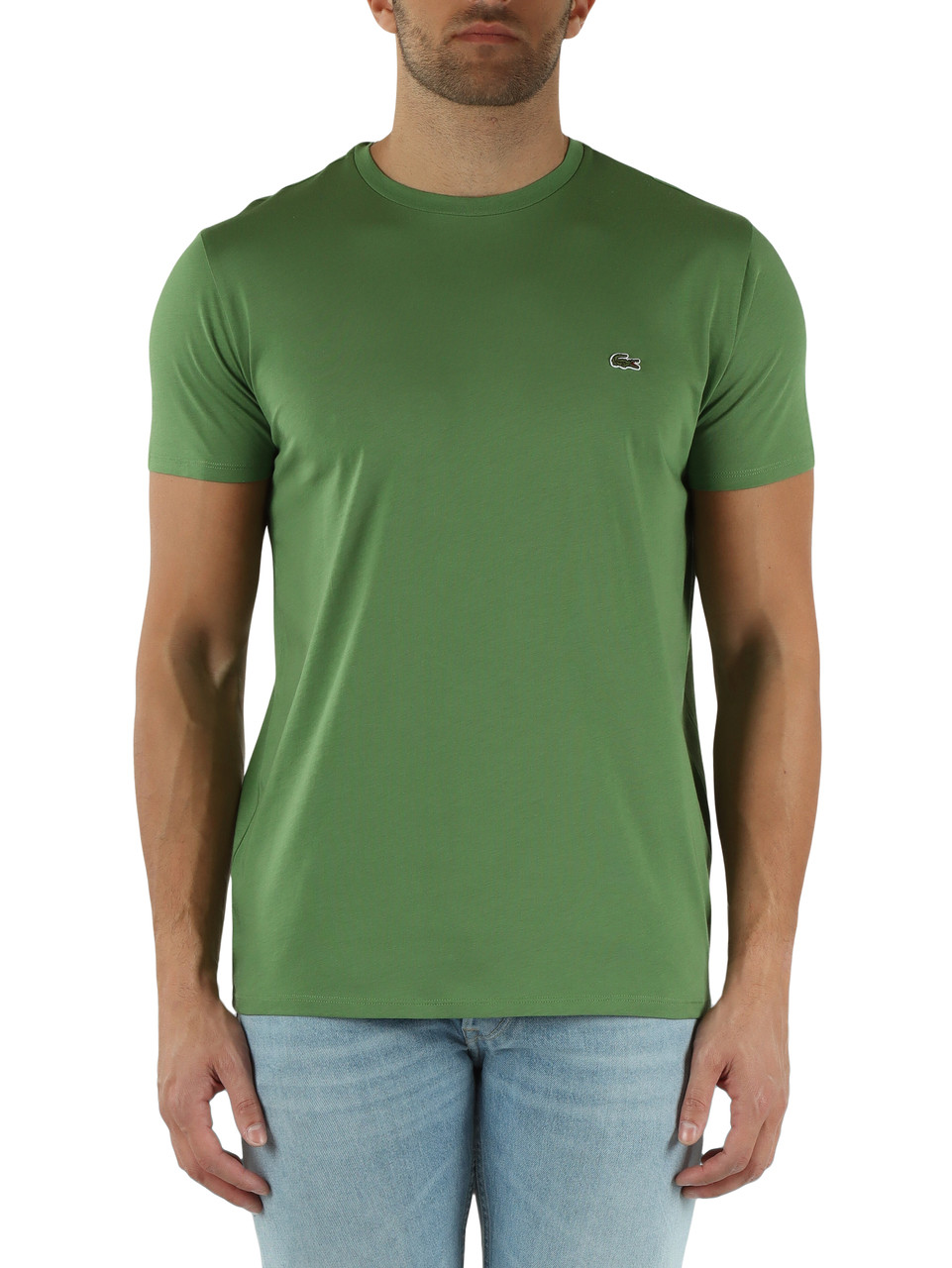 GRÜN | Regular Fit T-Shirt aus Pima-Baumwolle