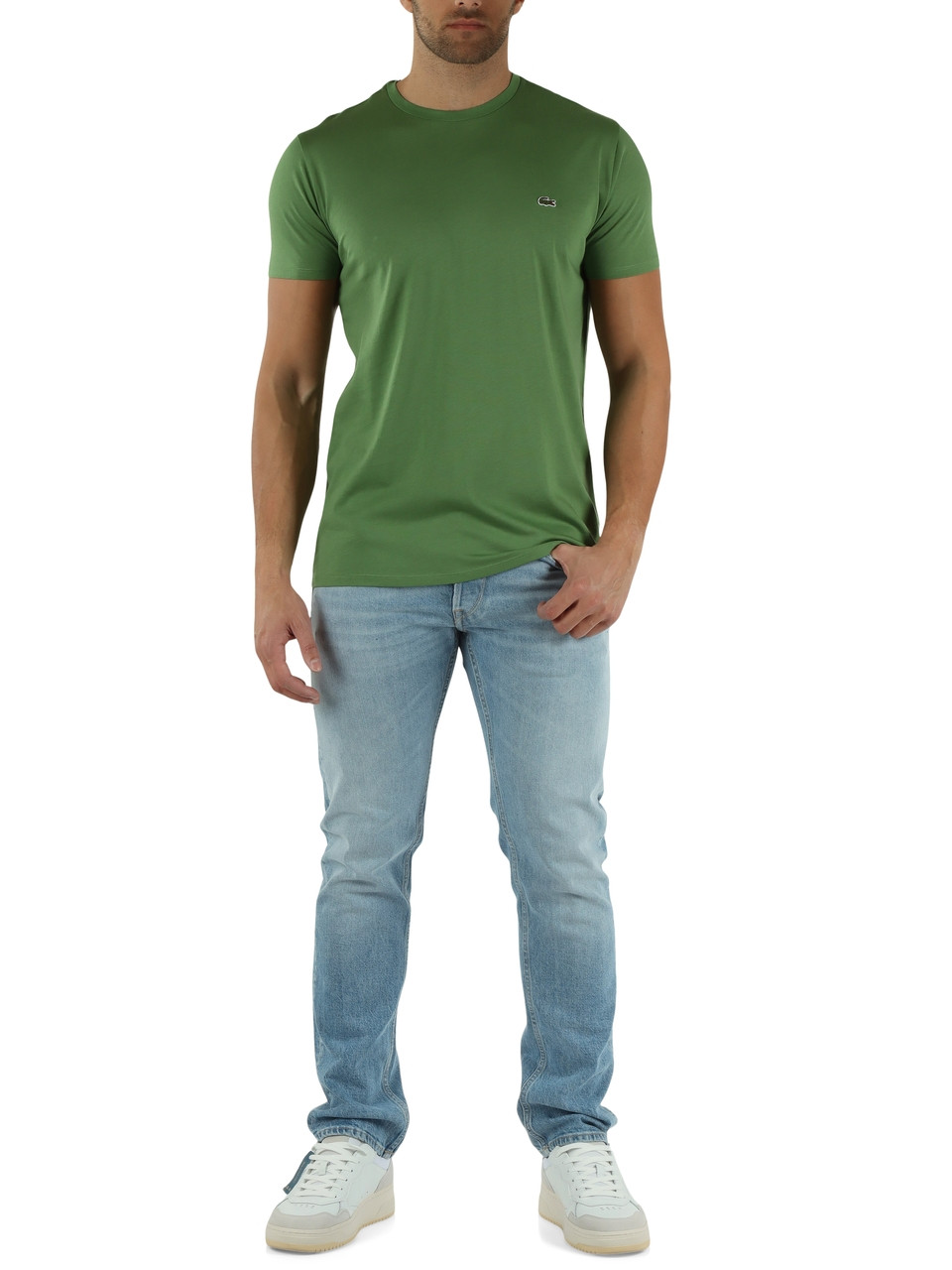 GRÜN | Regular Fit T-Shirt aus Pima-Baumwolle