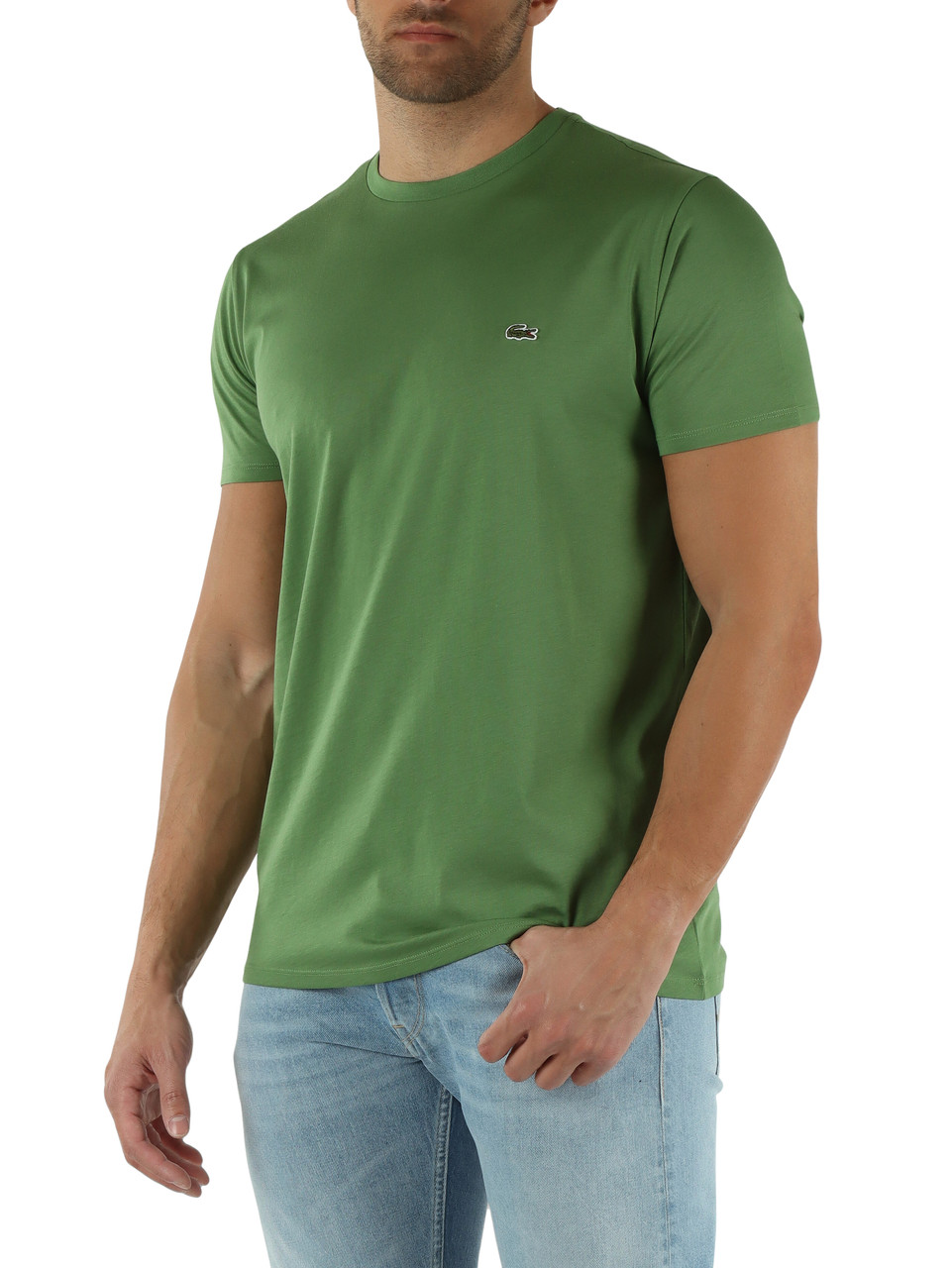 GRÜN | Regular Fit T-Shirt aus Pima-Baumwolle