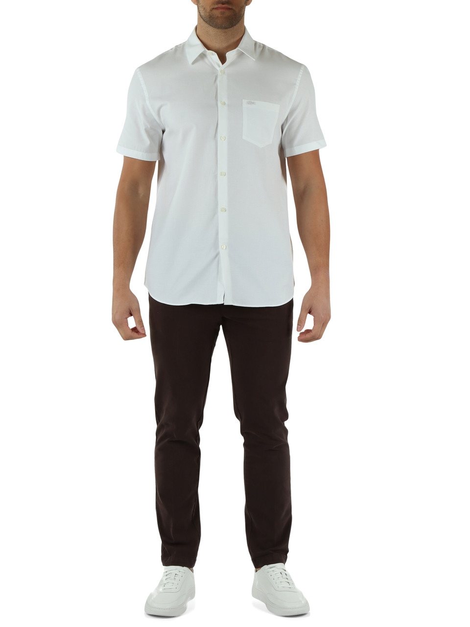 BIANCO | Camicia a maniche corte Regular fit in cotone